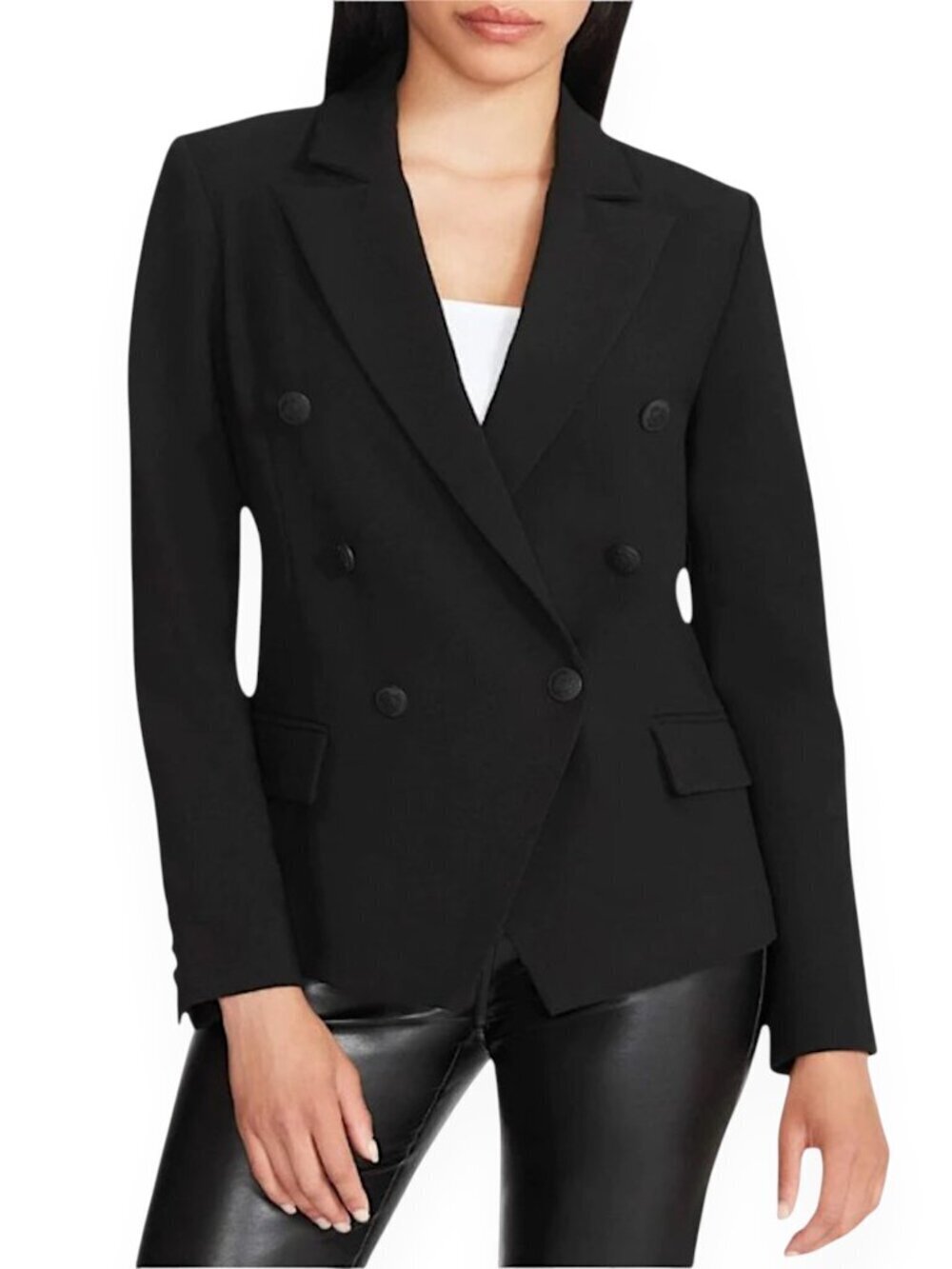 Steve Madden Black Naomi Double Breasted Blazer Jacket Business Office NWT New M